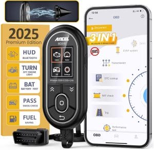 ANCEL BD310 OBD2 Scanner Diagnostic Tool - 3 in 1 OBD2 Scanner Bluetooth - App Based OBDII Scan Tool for Android & iPhone - Check Engine Light Code Reader - Wired, Bluetooth, and Heads-up Display