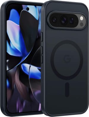 FNTCASE for Google Pixel 9 Case: Google Pixel 9 Pro Magnetic Matte Shockproof Rugged Translucent Phone Cover - Military Grade Drop Proof Sturdy Hard Slim Protective Cases Black/6.3 Inch