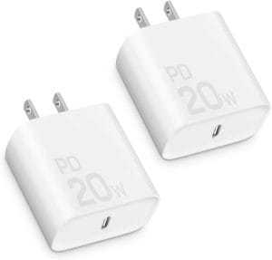 USB C Charger Block 20W-Type C Power Adapter for IP 16/16 Pro/16 Plus/16 Pro Max /15/15 Pro/15 Plus/15 Pro Max/14/13/12/11/SE/XR/8, i Pad Pro/Mini, Galaxy, Pixel 4/3 and More [2-Pack]