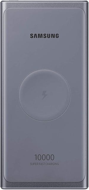 SAMSUNG 10,000 mAh Super Fast 25W Portable Wireless Charger Charger Battery Pack USB-C, Silver US Version with Warranty EB-U3300XJEGUS