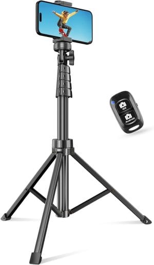 SENSYNE 62&quote; Phone Tripod & Selfie Stick, Extendable Cell Phone Tripod Stand with Wireless Remote and Phone Holder, Compatible with iPhone Android Phone, Camera