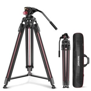 NEEWER 79&quote;/2m Video Camera Tripod with Fluid Head, One Step Quick Release Aluminum Heavy Duty Tripod Stand with QR Plate Compatible with Canon Nikon Sony DSLR Camera Camcorder, Max Load 17.6lb, LL38
